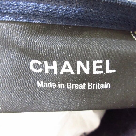 Auth CHANEL - Dark Gray Purple Wool Cashmere Accessory - Picture 7 of 7